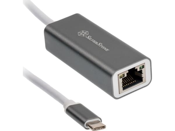 SilverStone EP13 - Nätverksadapter - USB 3.1 Gen 1 - Gigabit Ethernet - träkol