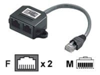 M-CAB - Nettverksplitter - RJ-45 (hann) til RJ-45 (hunn)
