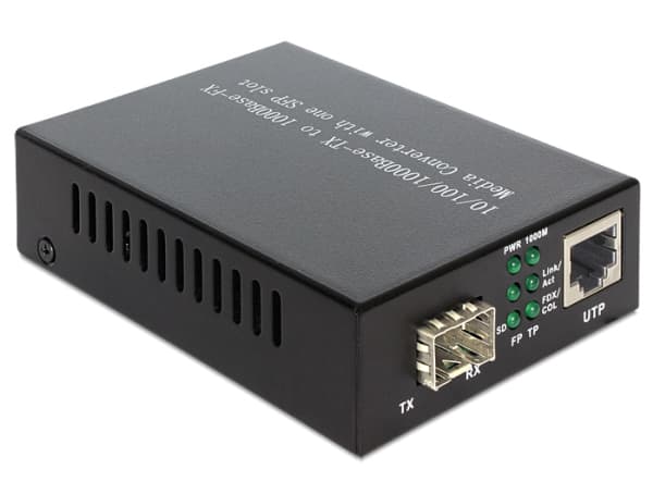 Delock Media Converter 1000Base-T to SFP - Fibermediekonverterare - 1GbE - 10Base-T, 1000Base-LX, 1000Base-SX, 100Base-TX, 1000Base-T - RJ-45 / SFP (