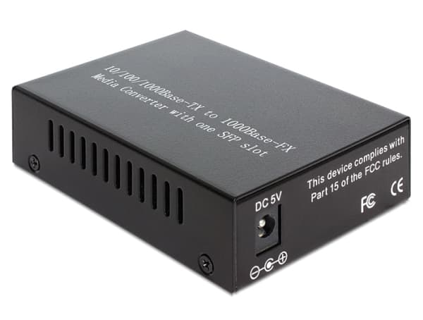 Delock Media Converter 1000Base-T to SFP - Fibermediekonverterare - 1GbE - 10Base-T, 1000Base-LX, 1000Base-SX, 100Base-TX, 1000Base-T - RJ-45 / SFP (
