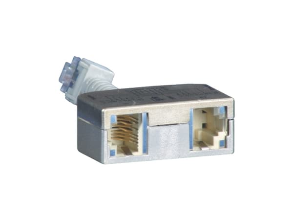 BTR Cable Sharing Adapter pnp 2 - Nettverks/telefon-splitter - RJ-45 (hunn) til RJ-45 (hann) - 8.9 cm - grå (en pakke 2)
