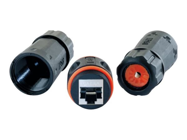 Schwaiger NWDK16533, RJ45, Musta, Naaras/naaras, Suora, Muovi, Cat6a