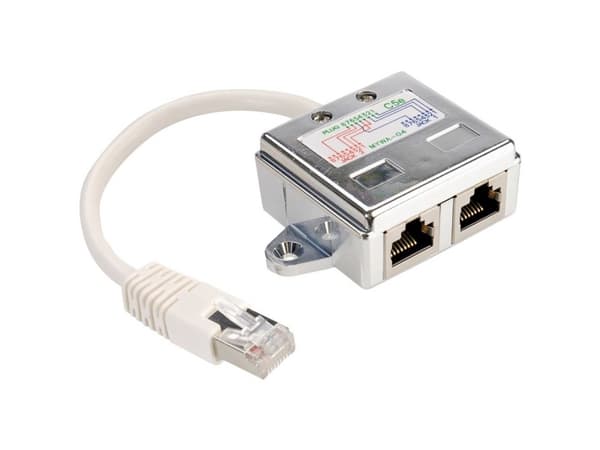 VALUE T-Adapter Cat. 5e, STP, 0,17 m, RJ-45, RJ-45, Hvit