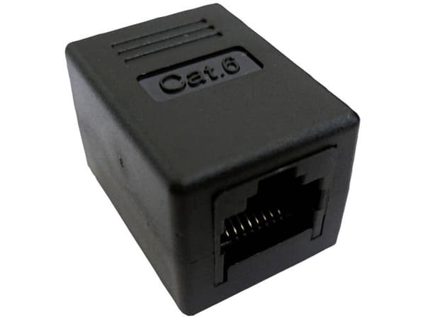 Value RJ-45 Modular Coupler, Cat.6, unshielded, black, Sort