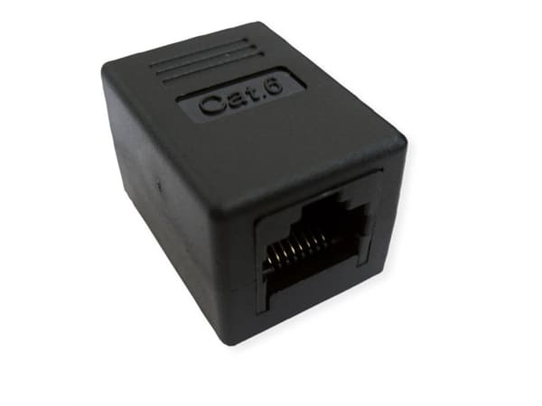 Value RJ-45 Modular Coupler, Cat.6, unshielded, black, Sort