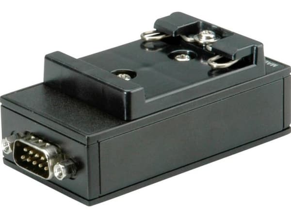 ROLINE USB 2.0 to RS232 Adapter, for DIN Rail 1 Port, Svart