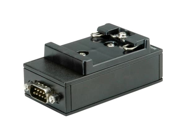 ROLINE USB 2.0 to RS232 Adapter, for DIN Rail 1 Port, Svart