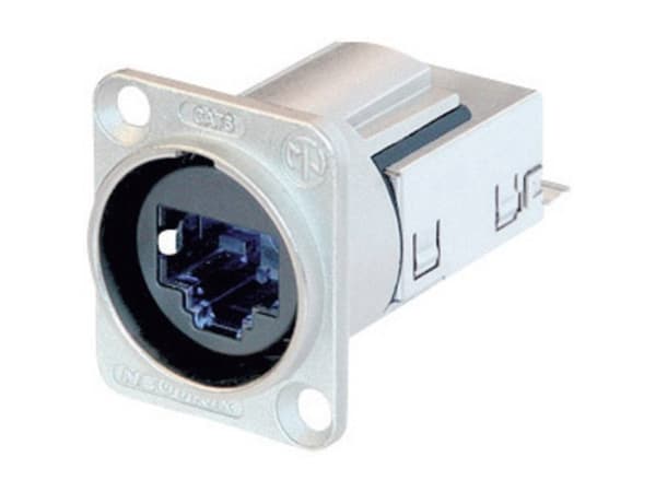 Neutrik NE8FDY-C6, RJ45, Svart, Silver, Nickel, Polykarbonat, Rostfritt stål, Zink, Cat6, Nickel/Guld, IP65