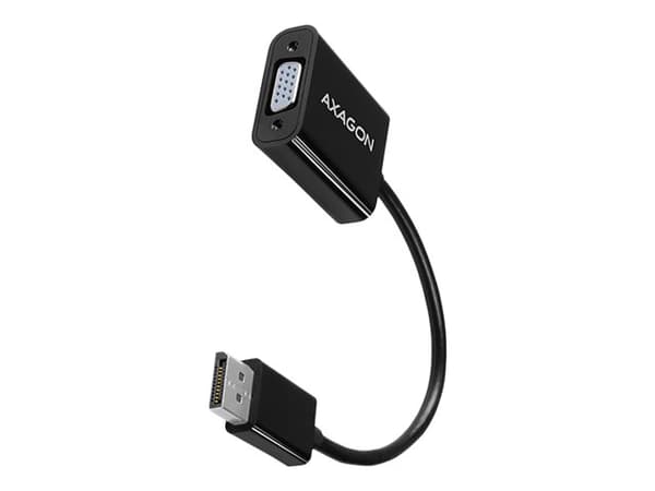 AXAGON - Video adapter - DisplayPort (hann) til HD-15 (VGA) (hunn) - DisplayPort 1.1a - 16 cm - 1920 x 1200 (WUXGA)-støtte, aktiv omformer