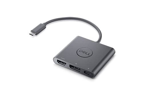 Dell Adapter USB-C to HDMI/DP with Power Pass-Through - Video adapter - 24 pin USB-C hann til HDMI, DisplayPort, USB-C (kun strøm) hunn - 18 cm - 4K-