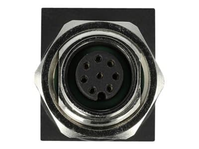 DeLOCK - Verkkosovitin - 8-nastainen M12 (W) suora RJ-45 (W) kulma - CAT 6a - musta (66314) - musta (66314)