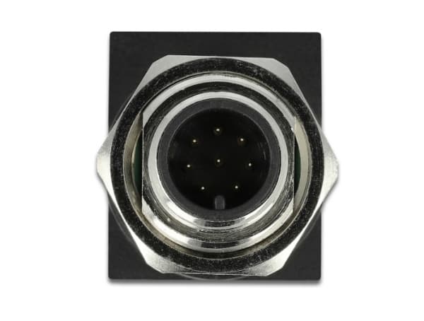 Delock - Nätverkskort - 8-stifts M12 (hane) rak till RJ-45 (hona) vinklad - CAT 6a - svart
