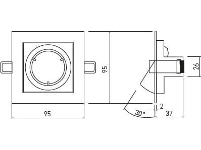 GTV Recessed luminaire Vila pivoting IP20 square white (OP-VILAKW-10)