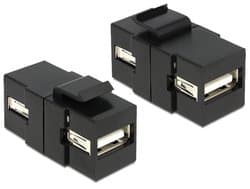 Delock Keystone module - Trapes-jakk - USB Type A - svart