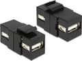 Miniatyrbilde 4 av 4: Delock Keystone module - Trapes-jakk - USB Type A - svart