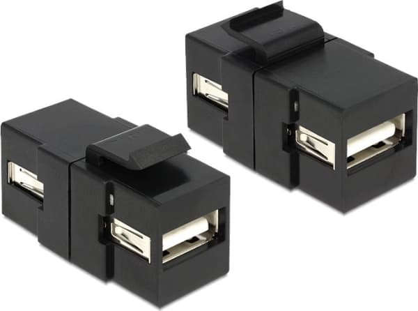 Delock Keystone module - Trapes-jakk - USB Type A - svart