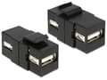 Miniatyrbilde 2 av 4: Delock Keystone module - Trapes-jakk - USB Type A - svart