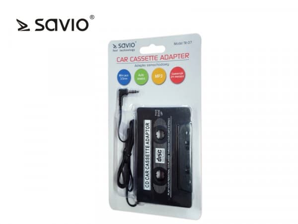 Savio Elmak TR-07 Cartridge - Car Adapter FM (Transmiter Kaseta TR-07), Lydkassettadapter, 3.5 mm (1/8"), Sort