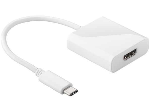 Goobay 66259, 3.2 Gen 1 (3.1 Gen 1), USB Type-C, HDMI-utgång Vit