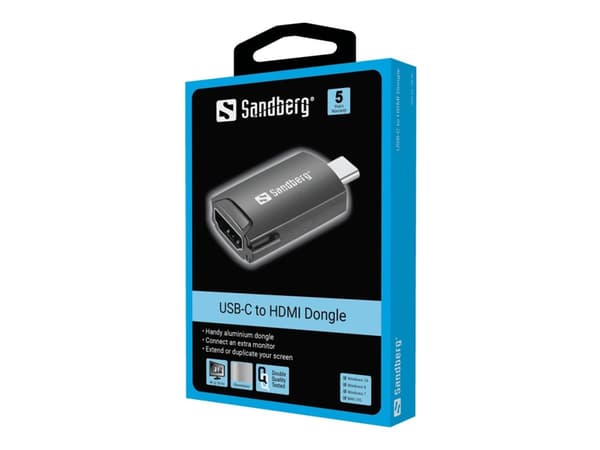 Sandberg - Video adapter - 24 pin USB-C hann til HDMI hunn - 4K-støtte
