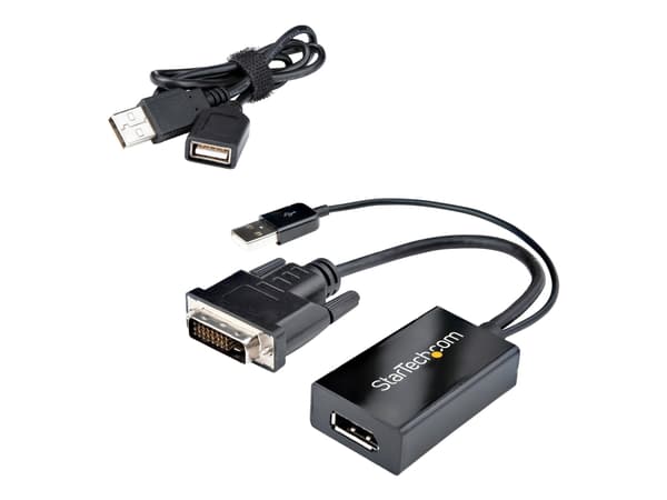 StarTech.com DVI to DisplayPort Adapter - USB Power - 1920 x 1200 - DVI to DisplayPort Converter - Video Adapter - DVI-D to DP (DVI2DP2) - Videoadapt