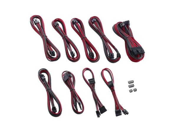 CableMod PRO Series ModMesh C-Series AXi, HXi & RM Cable Kit - Strømkabelsett - formstøpt - rød, karbon
