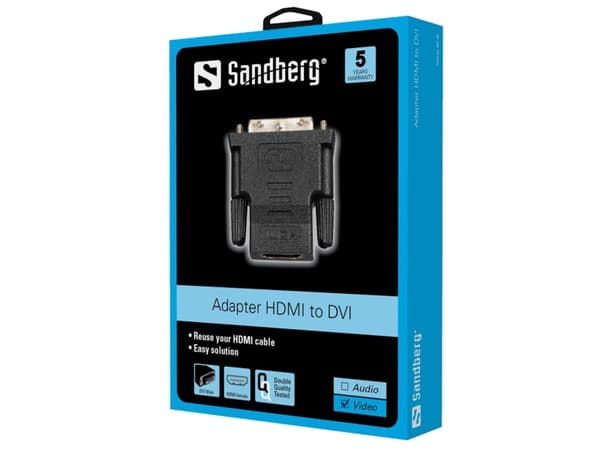 Sandberg Adapter DVI-M - HDMI-F Sort