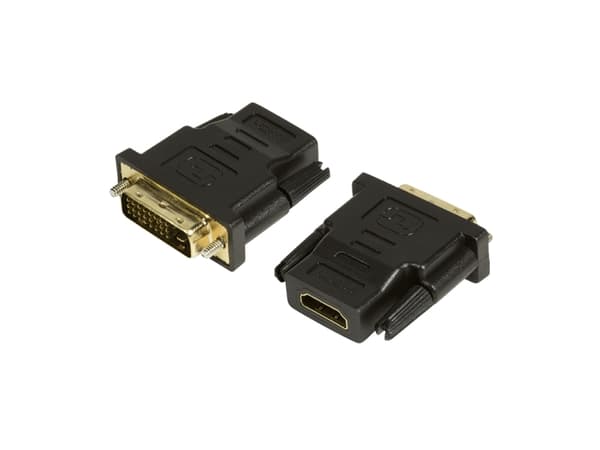 LogiLink - Video adapter - dobbeltlenke - HDMI hunn til DVI-D hann - svart - tommelskruer