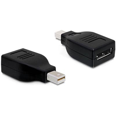 Delock - DisplayPort-adapter - Mini DisplayPort (hann) til DisplayPort (hunn) - svart