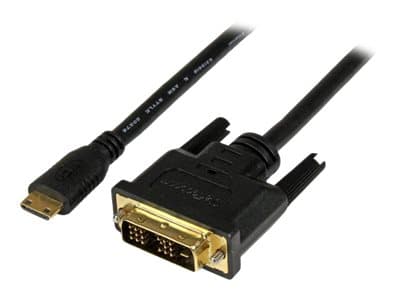StarTech.com 1m (3.3 ft) Mini HDMI to DVI Cable, DVI-D to HDMI Cable (1920x1200p), 19 Pin HDMI Mini (C) Male to DVI-D Male, Digital Monitor Cable Ada