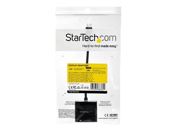 StarTech.com USB-C till DisplayPort-adapter med strömförsörjning - 8K 30 Hz - USB-/DisplayPort-adapter - 24 pin USB-C (hane) till DisplayPort, 24 pin