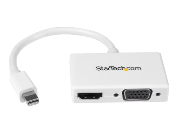 StarTech.com A/V-reseadapter: 2-i-1 Mini DisplayPort till HDMI eller VGA-konverterare - Videokonverterare - DisplayPort - HDMI, VGA - vit - för Apple