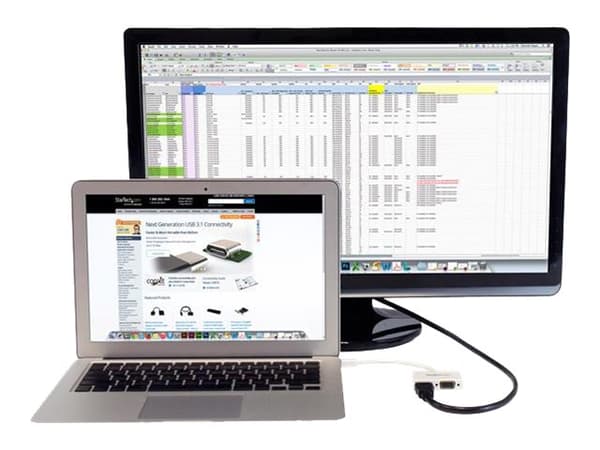 StarTech.com A/V-reseadapter: 2-i-1 Mini DisplayPort till HDMI eller VGA-konverterare - Videokonverterare - DisplayPort - HDMI, VGA - vit - för Apple