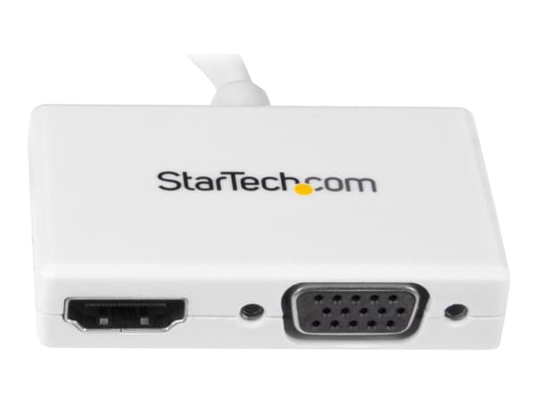 StarTech.com A/V-reseadapter: 2-i-1 Mini DisplayPort till HDMI eller VGA-konverterare - Videokonverterare - DisplayPort - HDMI, VGA - vit - för Apple
