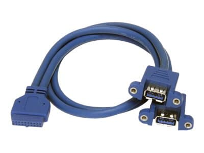 StarTech.com 2 Port Panel Mount USB 3.0 Cable - USB A to Motherboard Header Cable F/F (USB3SPNLAFHD) - USB intern til ekstern kabel - USB Type A (hun