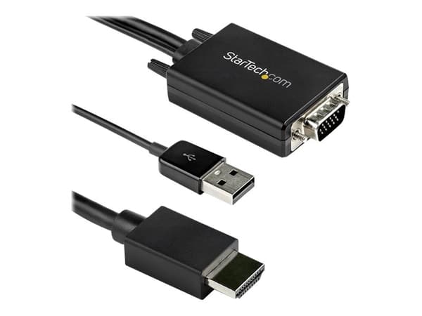 StarTech.com 2m VGA to HDMI Converter Cable with USB Audio Support & Power, Analog to Digital Video Adapter Cable to connect a VGA PC to HDMI Display