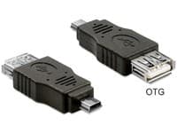 Delock - USB-adapter - mini-USB typ B (hane) till USB (hona) - USB 2.0 OTG
