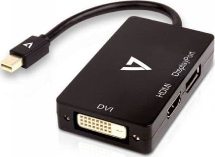 V7 - Ekstern videoadapter - Mini DisplayPort - DVI, HDMI, DisplayPort - svart