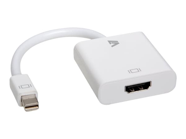 V7 - Video adapter - Mini DisplayPort hann til HDMI hunn - 17 cm - hvit