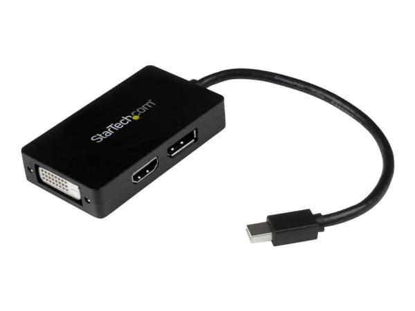 StarTech.com MDP2DPDVHD videokaapeli-adapteri 0,15 m Mini DisplayPort DisplayPort + DVI-D + HDMI Musta