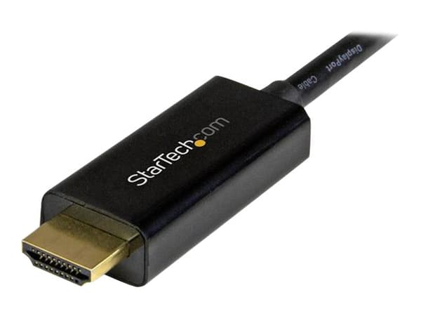 StarTech.com Mini DisplayPort to HDMI Adapter Cable - mDP to HDMI Adapter with Built-in Cable - Black - 3 m (10 ft.) - Ultra HD 4K 30Hz (MDP2HDMM3MB)