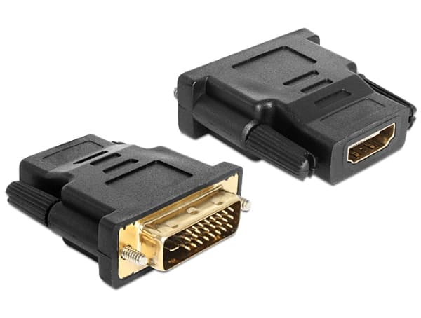 Delock Adapter DVI 24+1 pin uros > HDMI naaras - Videoadapter - DVI-D han til HDMI hun