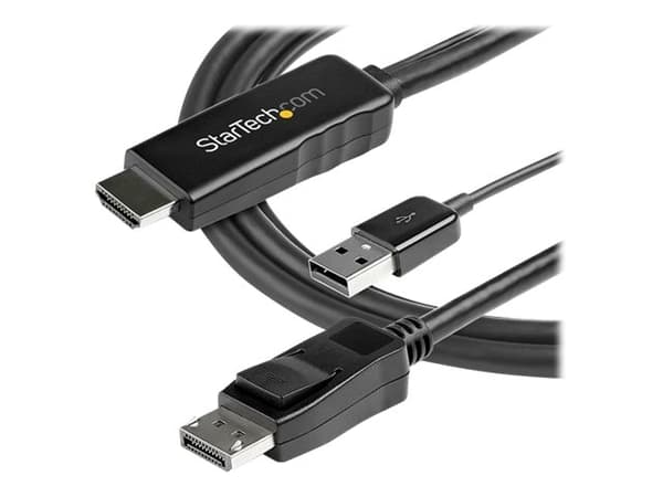 StarTech.com 3m HDMI to DisplayPort Adapter Cable with USB Power - 4K 30Hz Active HDMI to DP 1.2 Converter (HD2DPMM3M) - Videokabel - HDMI, USB (kun
