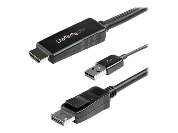 StarTech.com 3m HDMI to DisplayPort Adapter Cable with USB Power - 4K 30Hz Active HDMI to DP 1.2 Converter (HD2DPMM3M) - Videokabel - HDMI, USB (kun