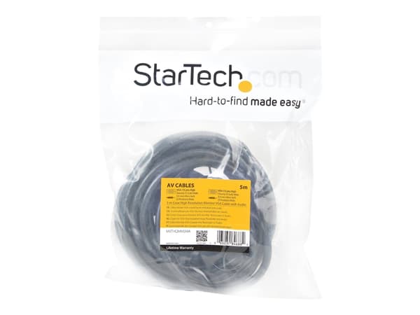 StarTech.com 5m Coax High Resolution Monitor VGA Video Cable with Audio - VGA-kaapeli - HD-15 (VGA) stereo minijakki (uros) - HD-15 (VGA) stereo mini