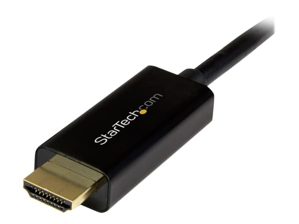 StarTech.com 6.5 ft / 2m DisplayPort to HDMI converter cable - 4K (DP2HDMM2MB) - Adapterkabel - DisplayPort hann til HDMI hann - 2 m - svart - 4K-stø