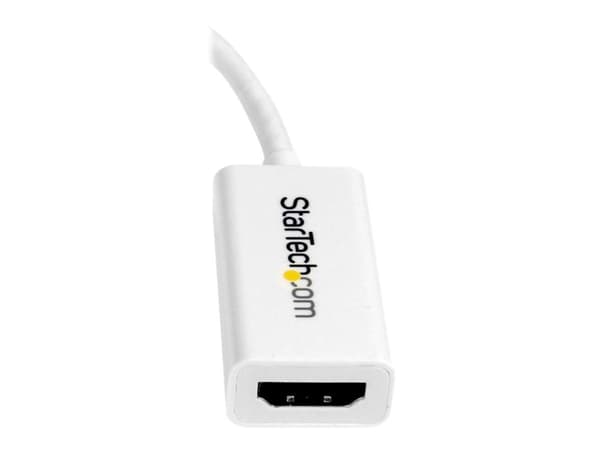StarTech.com Mini DisplayPort to HDMI 4K Audio / Video Converter - mDP 1.2 to HDMI Active Adapter for MacBook Pro/Air - 4K @ 30Hz - Valkoinen (MDP2HD