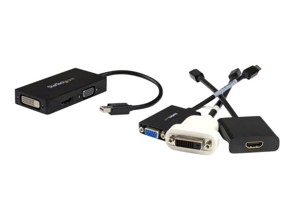StarTech.com 3 in 1 Mini DisplayPort Adapter - 1080p - Mini DP / Thunderbolt to HDMI / VGA / DVI Splitter for Your Monitor (MDP2VGDVHD) - Video adapt
