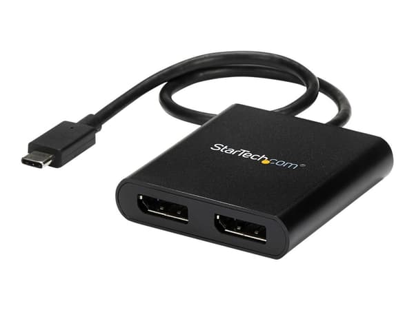StarTech.com USB-C till DisplayPort-flerskärmsadapter - MST-hubb med 2 portar - DisplayPort-adapter - 24 pin USB-C (hane) till DisplayPort (hona) - D