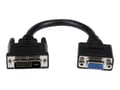 Miniatyrbilde 3 av 5: StarTech.com 8in DVI to VGA Cable Adapter - DVI-I Male to VGA Female Dongle Adapter (DVIVGAMF8IN) - VGA-adapter - DVI-I (hann) til HD-15 (VGA) (hunn)